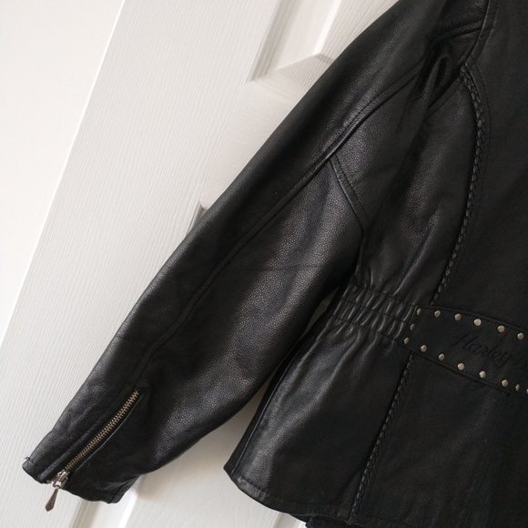 Black Harley Davidson Size XL W (Wide) Leather Jacket - Picture 12 of 16